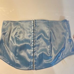 shien, strapless corset blue top